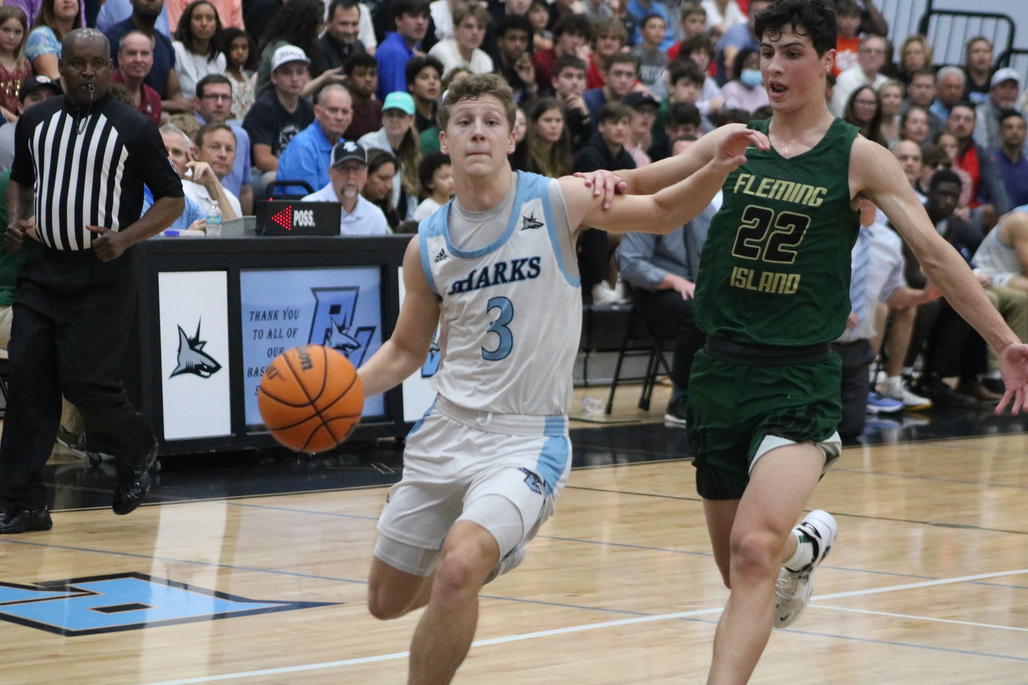 Nate Bunksoky blows by a Fleming Island defender on his way to the basket.